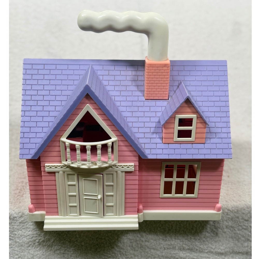 Vintage Cozy Cottage Portable Dollhouse 1995 Meritus Lights Up